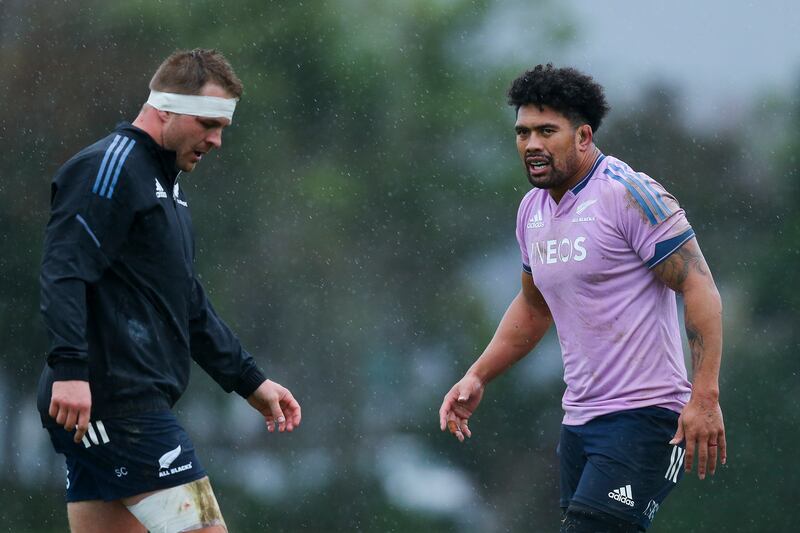 Sam Cane spoke about his interaction with Peter O'Mahony after an All Blacks training session. Photograph: Hagen Hopkins/Getty Images