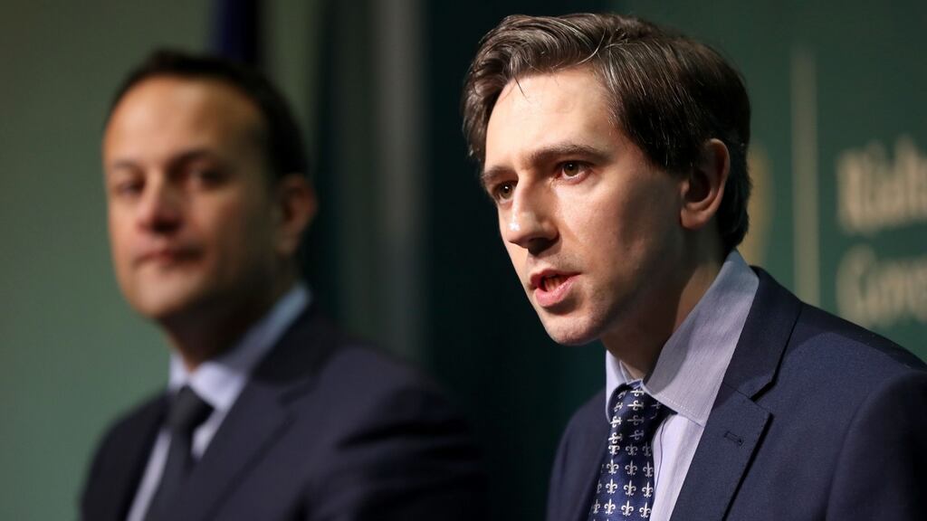 Taoiseach Leo Varadkar and Minister for Health Simon Harris: Mr Harris says studies show severely injured patients are 15-25 per cent less likely to die if admitted to a major trauma centre. Photograph: Niall Carson/PA