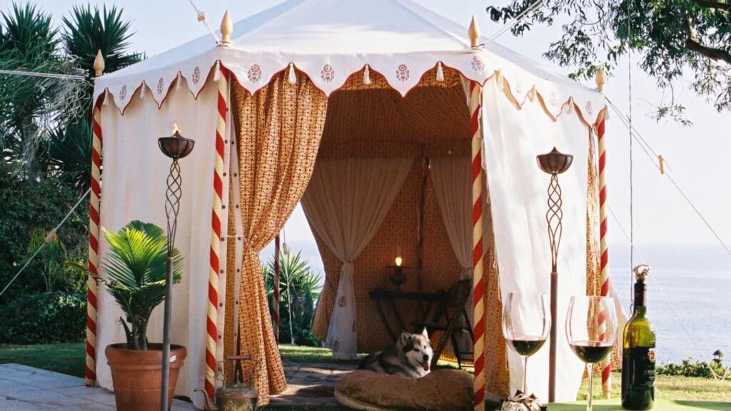 Glam camping: tent luxury from the  Indian Garden Company in England, run by Offaly woman Bernadette O’Farrell, around €3,500.