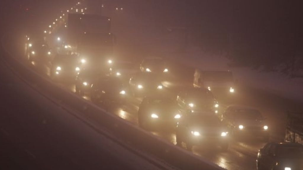 Motorists are advised to travel at slower speeds and take extra care as fog is expected to be slow to lift on Sunday morning. Photograph: Alan Betson/The Irish Times