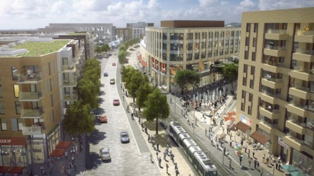 The new town centre will be located alongside Tully Park, which is currently under construction, and will be equivalent in size to St Stephen’s Green