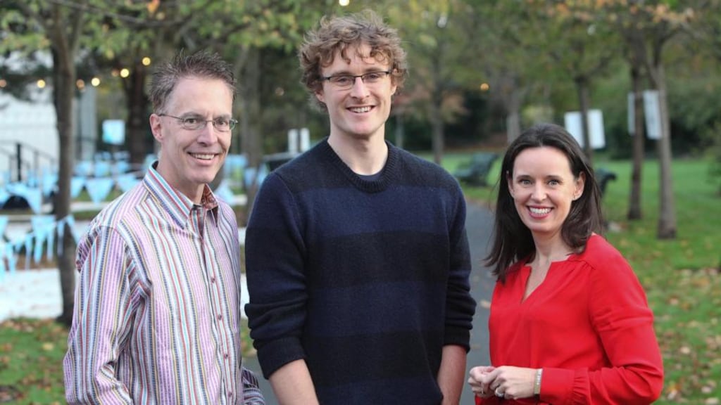 Pictured at Web Summit 2014 (l to r) Jeff Hagins of SmartThings, Paddy Cosgrave of Web Summit and Anna Scally, partner and Head of Technology, Media and Telecoms at KPMG.