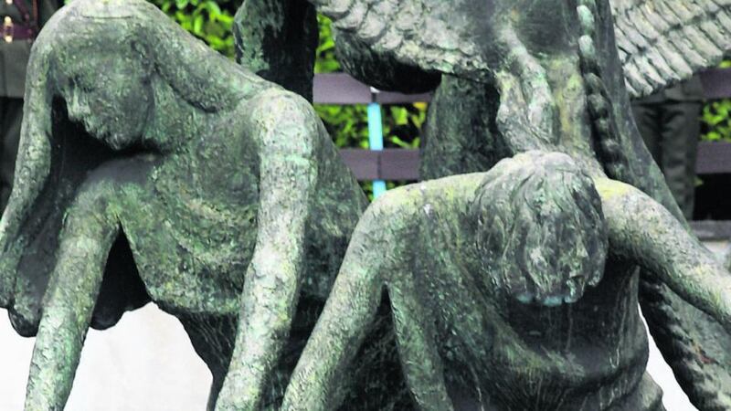 A detail of The Children of Lir scultpure by Oisin Kelly.Photograph: Cyril Byrne