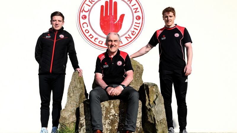 Tyrone’s Mark Bradley, Mickey Harte and Peter Harte