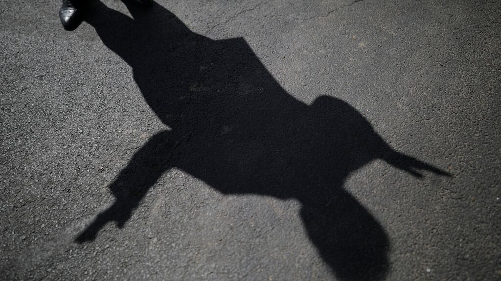 Shadow play: the shadow of US president Donald Trump is seen as he talks with reporters at the White House