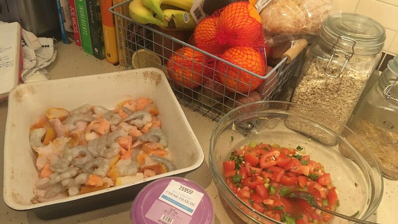 The makings of a fish pie - but I can’t bring the leftovers to work.