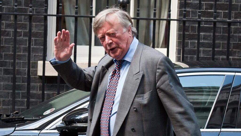 Ken Clarke waved to photographers as he entered 10 Downing Street before news of his widely expected exit from the British government was confirmed. Photograph: EPA/Will Oliver