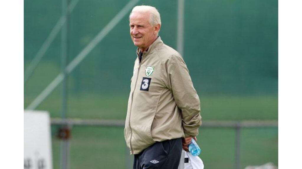 Republic of Ireland manager Giovanni Trapattoni during training. - (Photograph: Donall Farmer/Inpho)