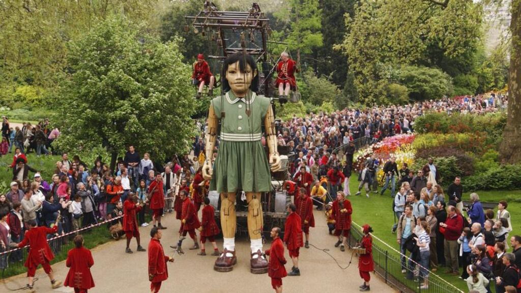 French Theatre company, Royal De Luxe, performing street theatre on the streets of London. Photograph: Jim Dyson/Getty Images