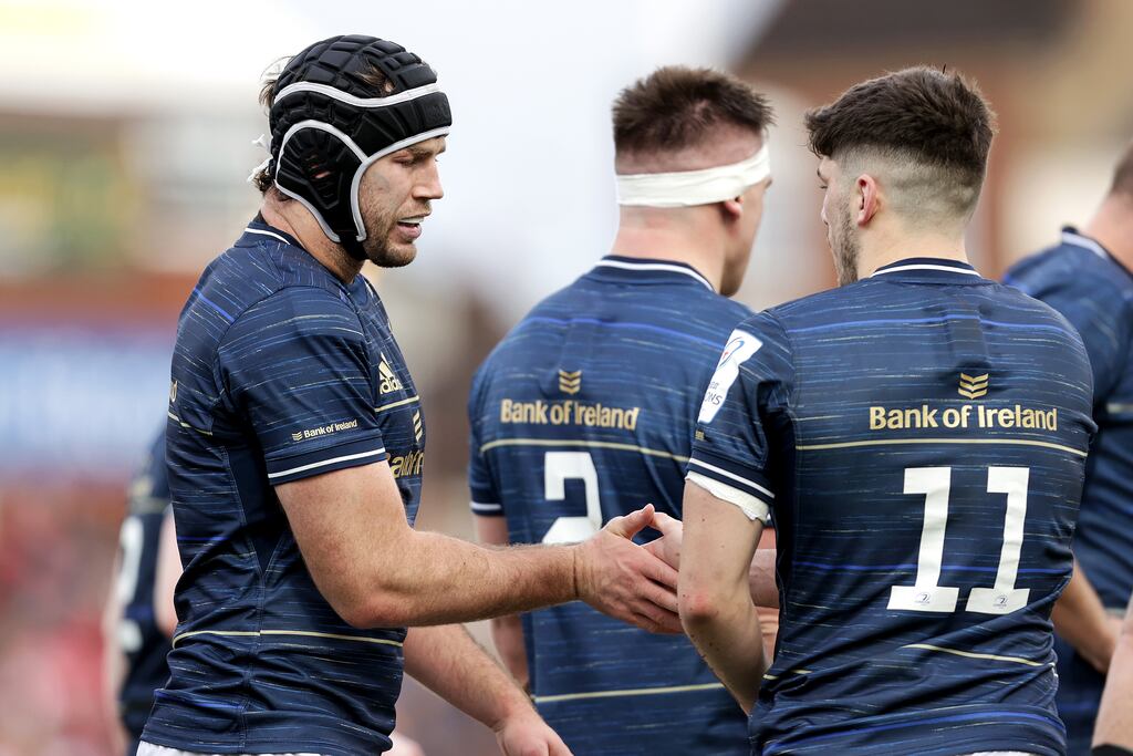 Leinster's Caelan Doris will miss the game against Ulster, along with Garry Ringrose, Ronan Kelleher and Johnny Sexton. Photograph: Laszlo Geczo/Inpho