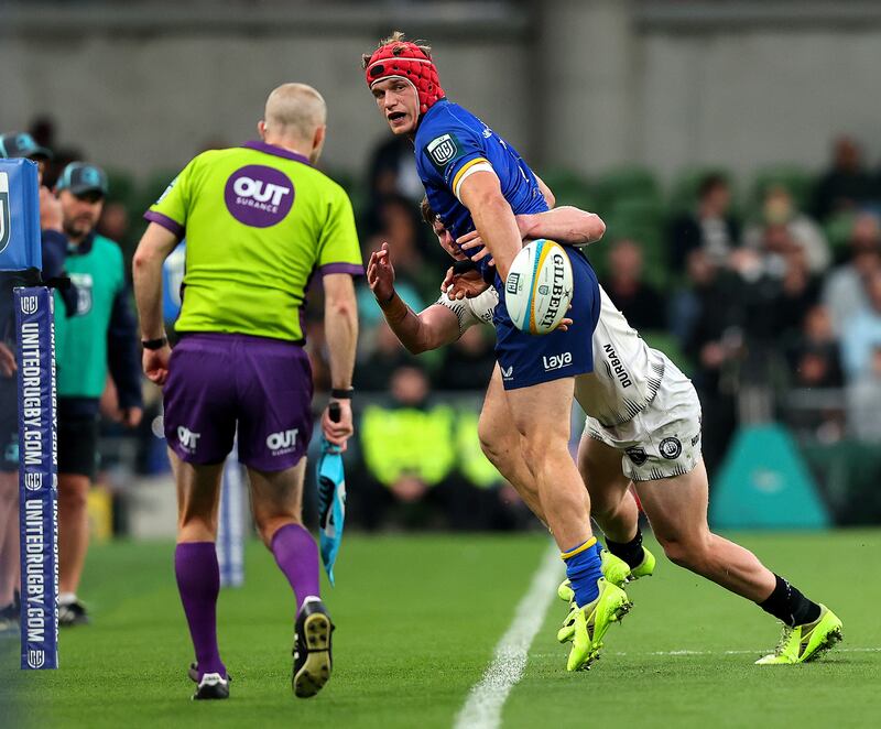 Leinster's Josh van der Flier in action against the Sharks. Photograph: Tom O’Hanlon/Inpho