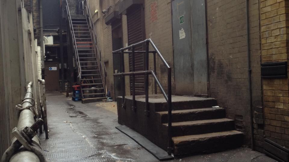 The laneway off Leicester Square in London where police searching for DCU student Patrick Halpin (18) found a body last night. Photograph: Mark Hennessy