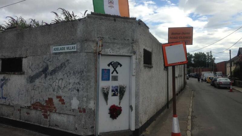 The site of the 2007 fire. The firemen died after they were trapped inside the smoke-filled factory after its ceiling collapsed in the fire.