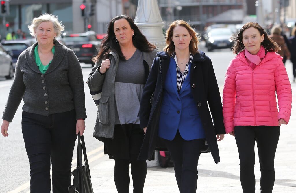 Members of the Women of Honour Group,  Karina Molloy , Honor Murphy, Diane Byrne and Yvonne O Rourke arriving at Government Buildings ahead of a meeting with Tánaiste Micheál Martin earlier this week ( Photo: Collins)
Photo: Gareth Chaney/Collins Photos