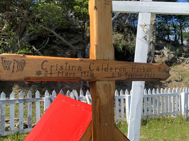The cross on Cristina Calderón Harban's grave. Photograph: Peter Murtagh.