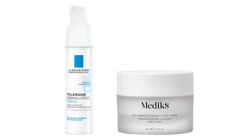 La Roche Posay Toleriane Dermallergo Soothing Cream (€25 from Boots) and Medik8 Advanced Night Restore (€70 from Cult Beauty)