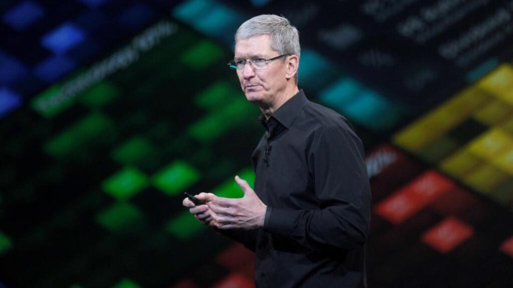 Tim Cook, chief executive officer of Apple. Photographer: Noah Berger/Bloomberg