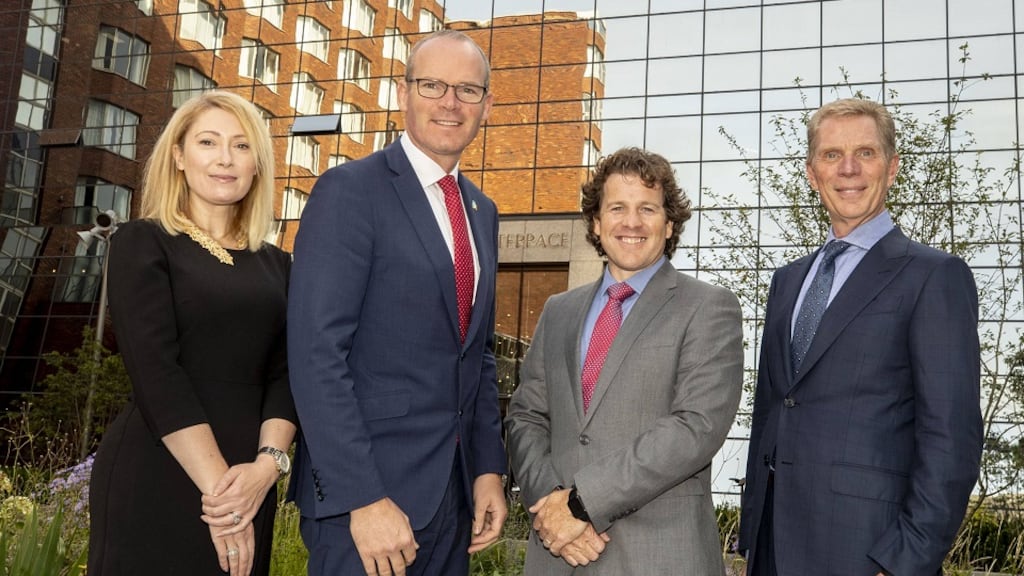 At the 2019 opening in Dublin of BioMarin’s Commercial Headquarters for Europe, Middle East and Africa were: Avril Daly, Vice President, EURORDIS Rare Diseases Europe, Simon Coveney TD, Minister for Foreign Affairs and Minister for Defence, Michael O’Donnell, BioMarin, and Jim Lennertz, BioMarin. Picture: Iain White