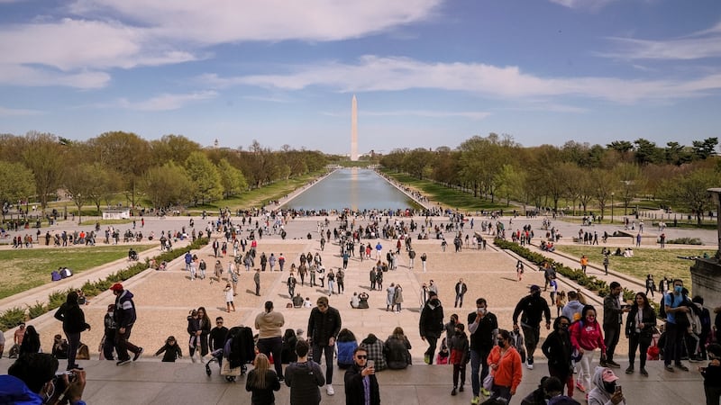 People on the National Mall in Washington DC, US. Polls show that about 30 per cent of the US population is still reluctant to be vaccinated. File photograph: Amr Alfiky/New York Times