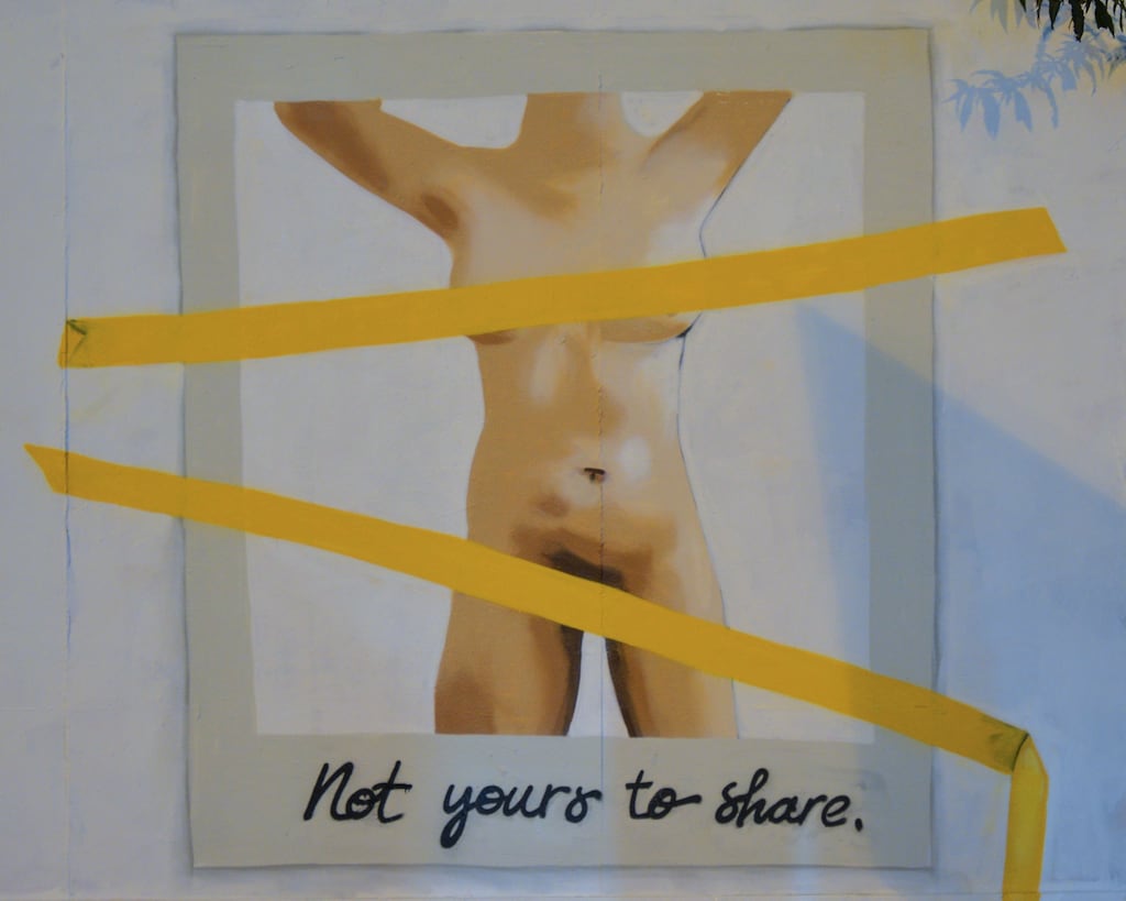 Not Yours to Share: a mural in Dublin in 2020 by the artist Emmalene Blake, shortly before image-based sexual abuse became a criminal offence in Ireland. Photograph: Artur Widak/NurPhoto via Getty