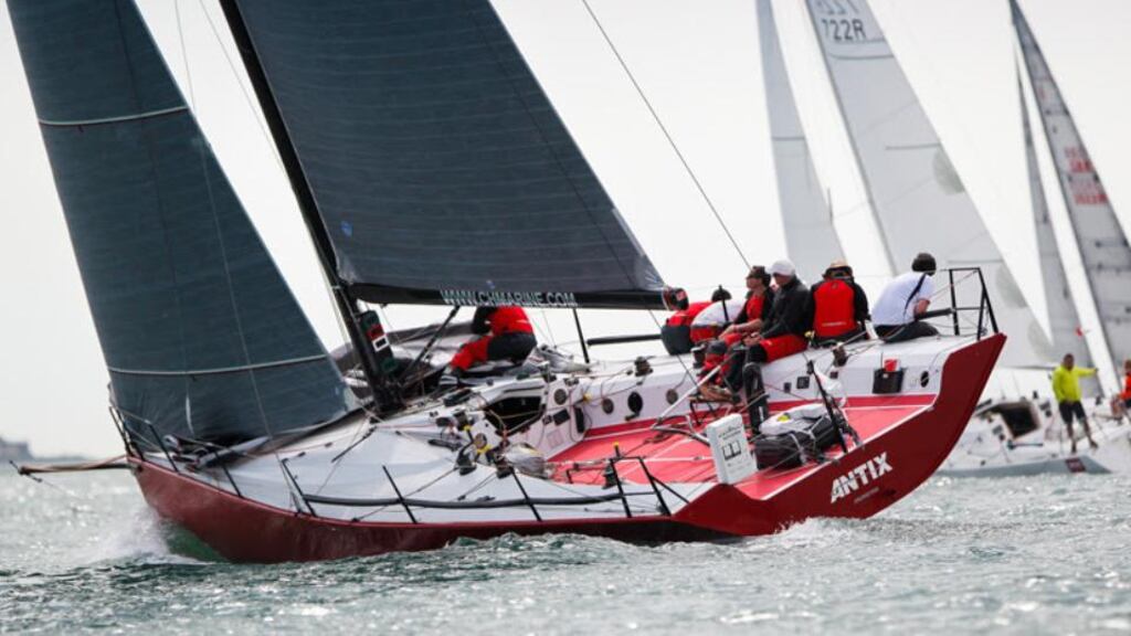 Anthony O’Leary’s Antix from Royal Cork Yacht Club begins the defence of the British IRC title in Cowes on Friday morning. Photograph: Paul Wyeth.