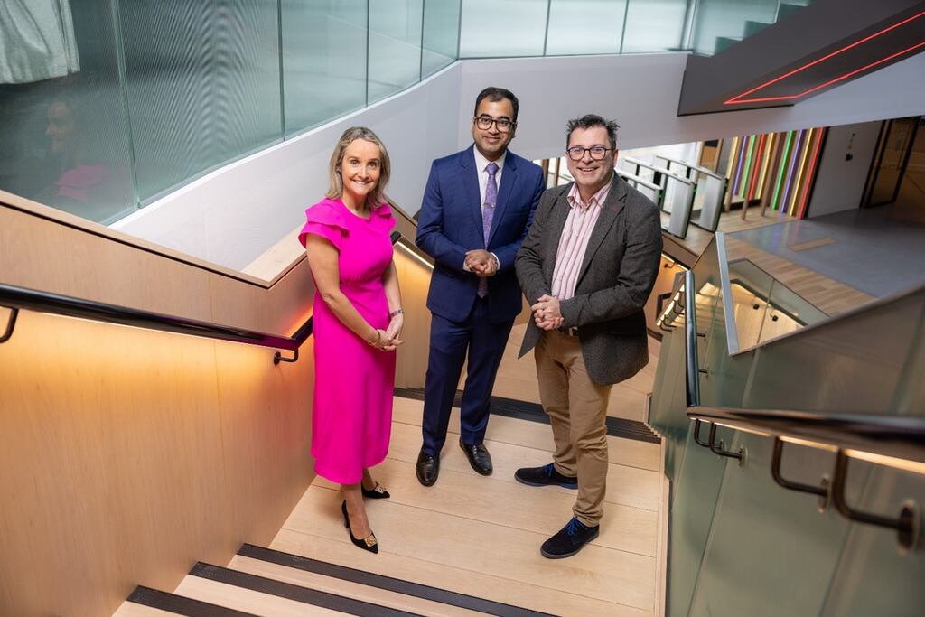 Pictured at the launch of the ‘Generative AI in Ireland 2024’ report were Anne Sheehan, general manager at Microsoft Ireland, Ashish Jha, director of Trinity Centre for Digital Business and Analytics (TCD), and Kieran McCorry, national technology officer, Microsoft Ireland.