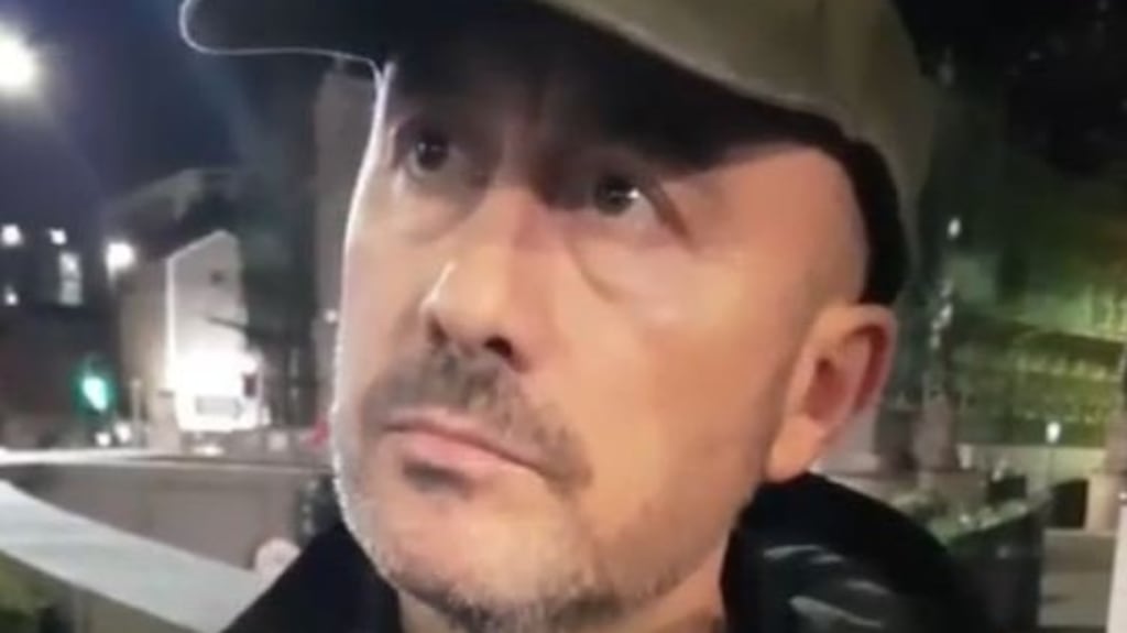 A still from a video showing Kieran Creaven being confronted by a group in Leeds. Photograph:  Predator Exposure/SWNS.com