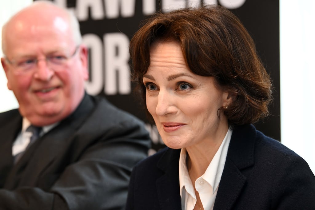 Michael McDowell and Maria Steen at the launch of the Lawyers for No campaign in Dublin. Photograph: Bryan Meade for the Irish Times