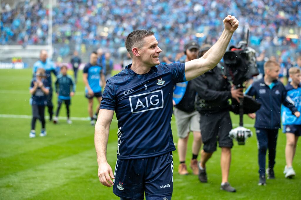 Dublin’s Stephen Cluxton celebrates after the All-Ireland final in 2023. Photograph: Morgan Treacy/Inpho