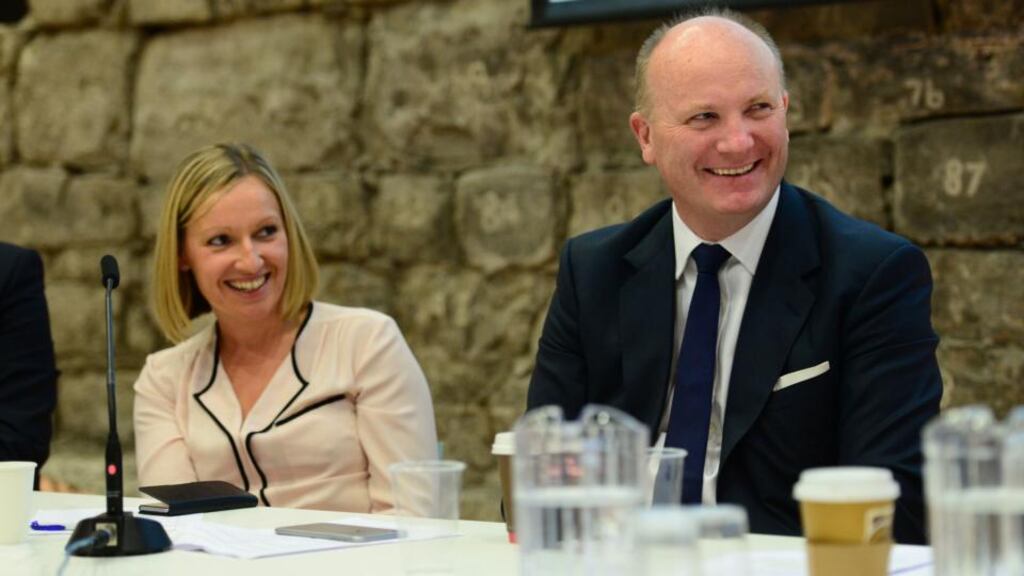 Lucinda Creighton and Declan Ganley at a Renua Ireland think-in in Wood Quay, Dublin. Photograph: Dara Mac Dónaill/The Irish Times