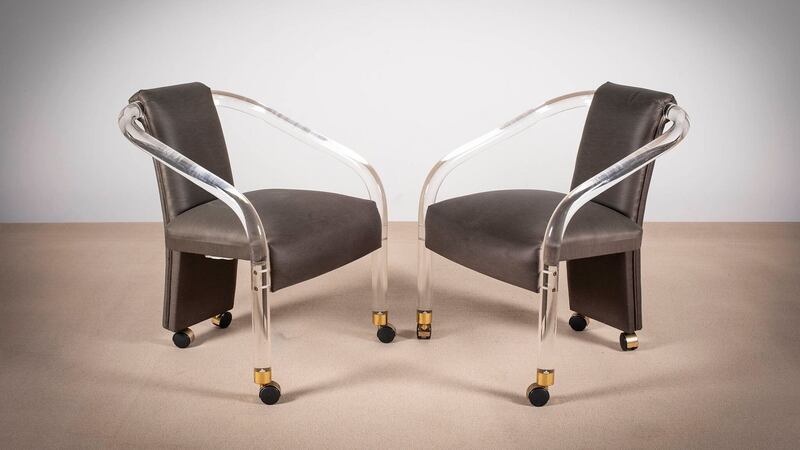 Lot 185, a set of four (two shown) Perspex chairs €100–€200