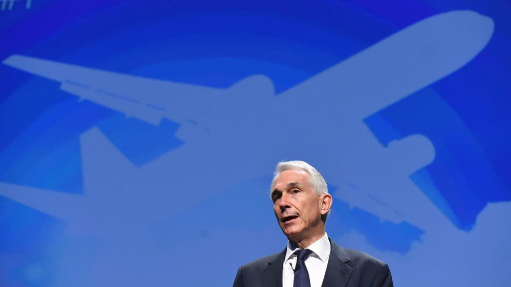 Tony Tyler, director general of Iata, speaks at the association’s agm in Dublin on Thursday Photograph: Reuters