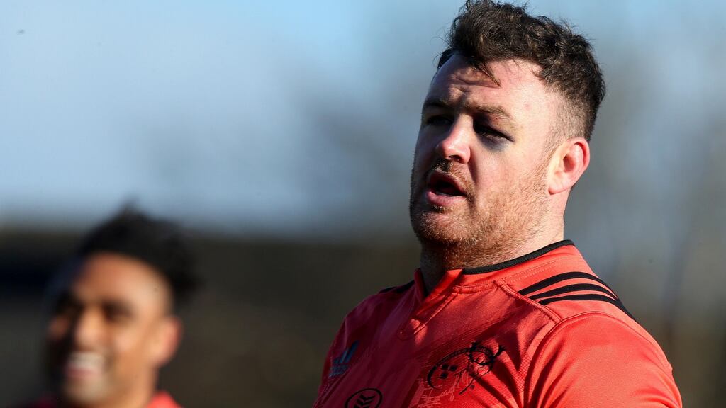Munster prop Dave Kilcoyne during training at UL. Photograph: Donall Farmer/Inpho