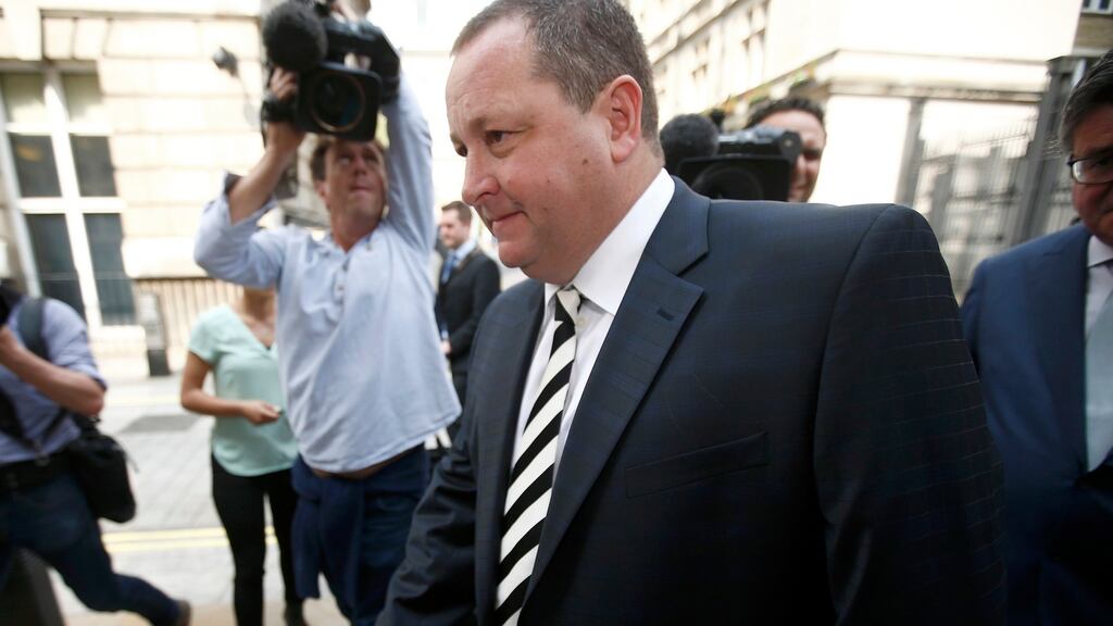 Mike Ashley, founder of sports clothing retailer Sports Direct arrives to give evidence to a British parliamentary select committee in Westminster, London