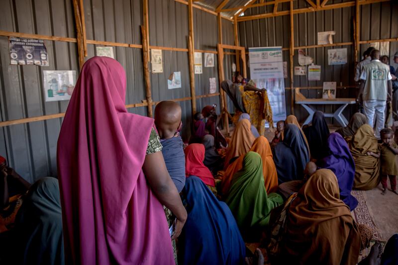 A mother and child health clinic, supported by Concern Worldwide, in the Hanano zone for displaced people in Baidoa, Somalia. Photograph: Sally Hayden