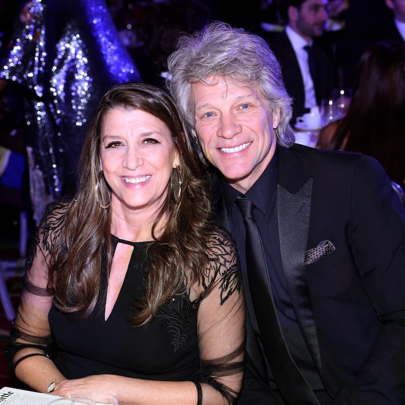 Dorothea Hurley and Jon Bon Jovi accept attend Jackie Robinson Foundation Robie Awards Dinner at Marriot Marquis on March 2nd, 2020 in New York City. Photograph:  Bennett Raglin/Getty Images for Jackie Robinson Foundation