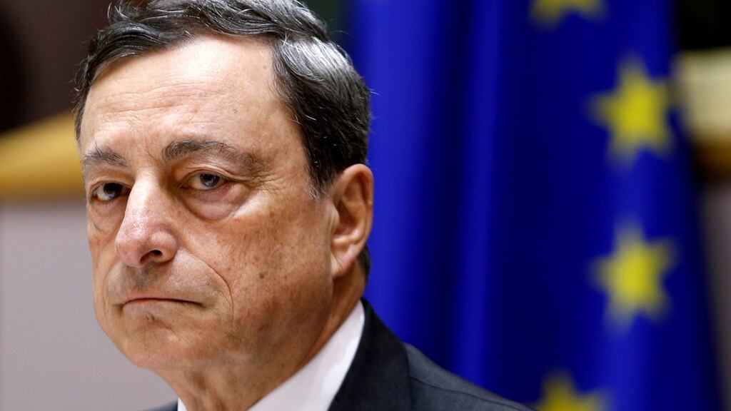 ECB president Mario Draghi: a reiteration of his long-standing call on governments to spend more where possible is once again likely to fall on deaf ears. Photograph: Francois Lenoir/Reuters
