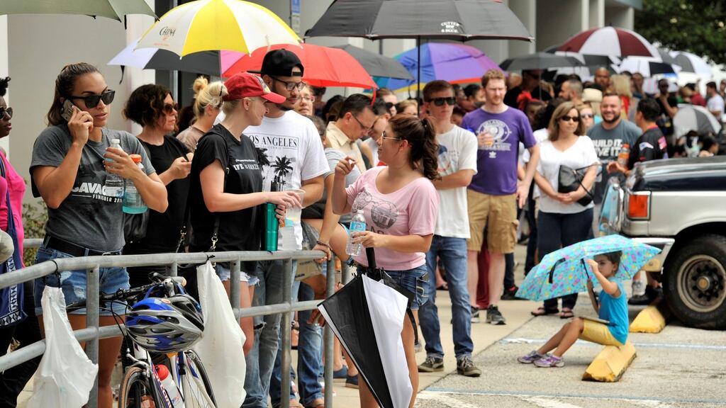 Cathy Tobin was one of the hundreds of people waiting in line to donate blood at the OneBlood Donation Center for the victims of the Pulse nightclub attack. Photograph: Steve Nesius/Reuters