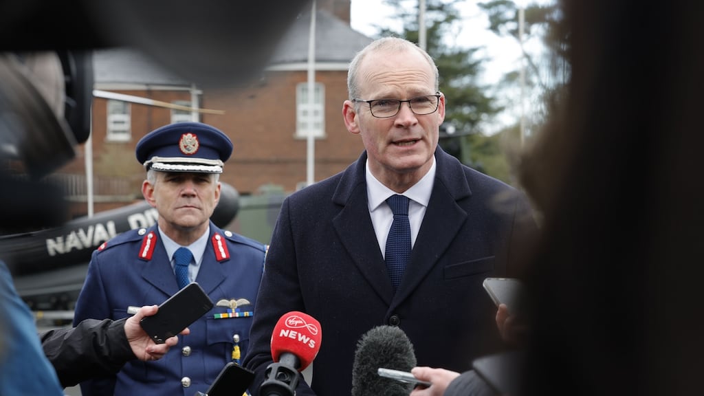 Minister for Defence Simon Coveney and Chief of Staff of the Defence Forces Lieutenant General Seán Clancy. Photograph: Alan Betson / The Irish Times
