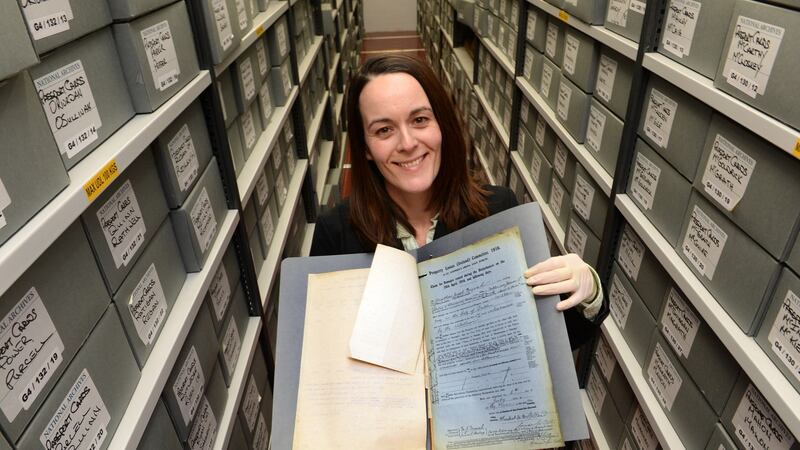 1916 Rising compensation claim archive project manager Niamh McDonnell at the National Archives of Ireland. Photograph: Cyril Byrne