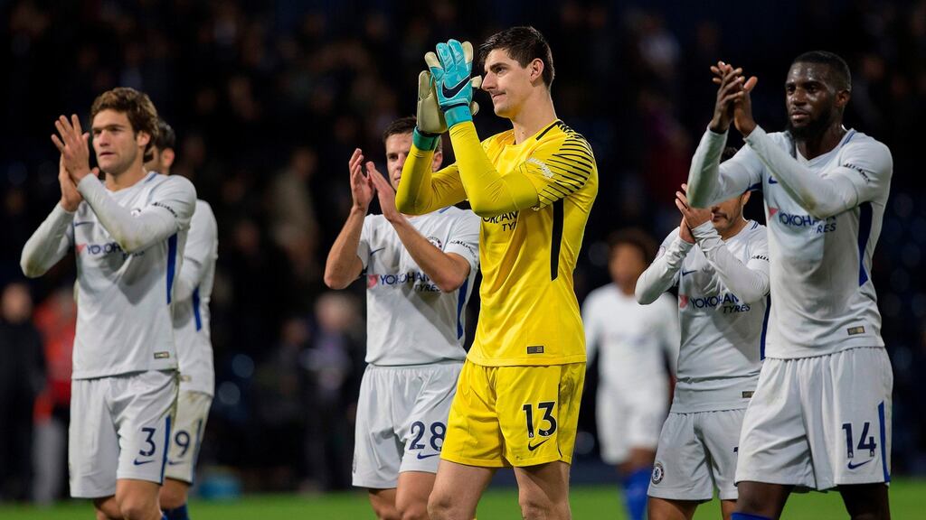 Chelsea’s   goalkeeper Thibaut Courtois:  although he  is happy at Chelsea and willing to sign improved terms, he has regularly expressed his fondness for life in La Liga. Photograph AFP Photo