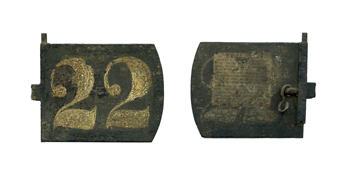 Newgate Prison lock plate from the cell of Sir Charles Gavan Duffy, founder of The Nation, estimated €600