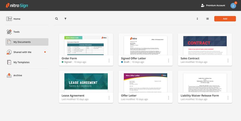Nitro Sign allows anyone to get documents signed smarter, faster, and more securely, on any device—without the need for paper, pen, or printers.