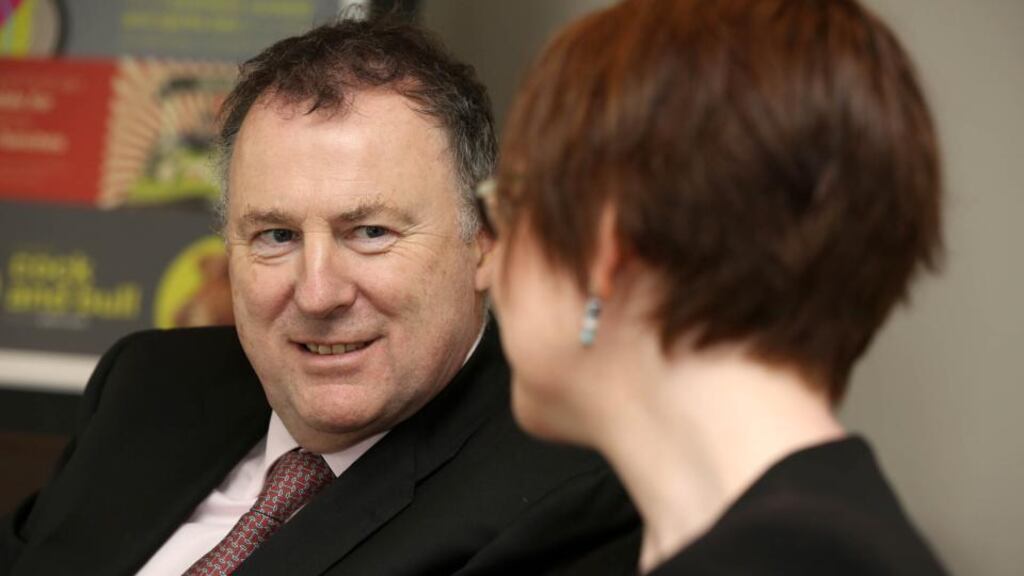 Chief executive officer Eamon Rothwell pictured during a press conference following the Annual General Meeting of Irish Continental Group in the Gibson Hotel, Dublin. Photograph: Mac Innes Photography