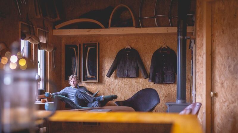 The wooden walls of the interior of his pods are left untreated so as to celebrate the materials used throughout. Photograph: Declan Devlin