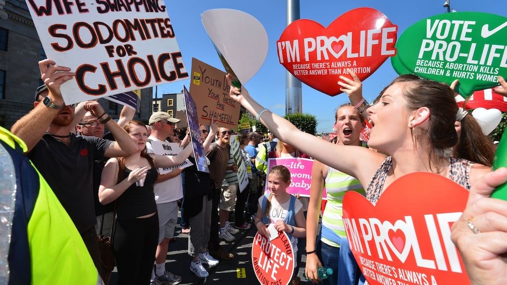 Rival demonstrations about abortion laws on O’Connell Street, Dublin, in 2013. File photograph: Alan Betson/The Irish Times