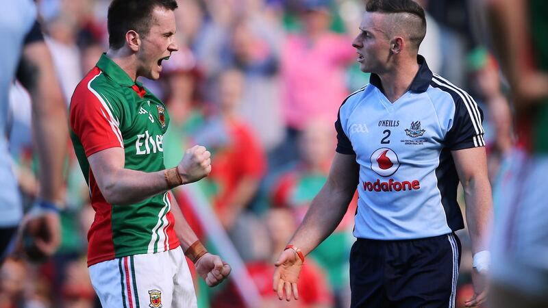Mayo’s Cillian O’Connor celebrates winning a free in the 2013 final. Philip McMahon would have the last laugh. Photograph: Cathal Noonan/Inpho