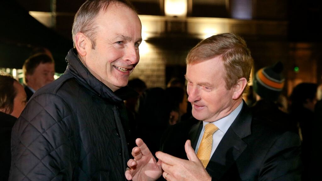 Acting Taoiseach Enda Kenny and Fianna Fáil leader Micheál Martin. Photograph Maxpix