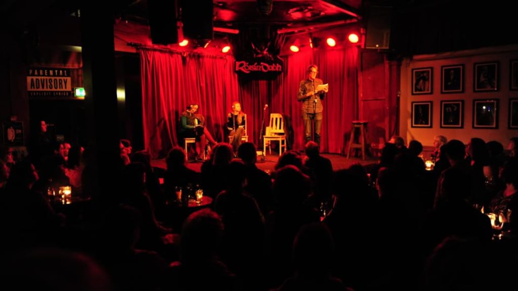Patrick deWitt reads from his third novel in a joint event with British spoken-word poet Hollie McNish. Photograph: Boyd Challenger