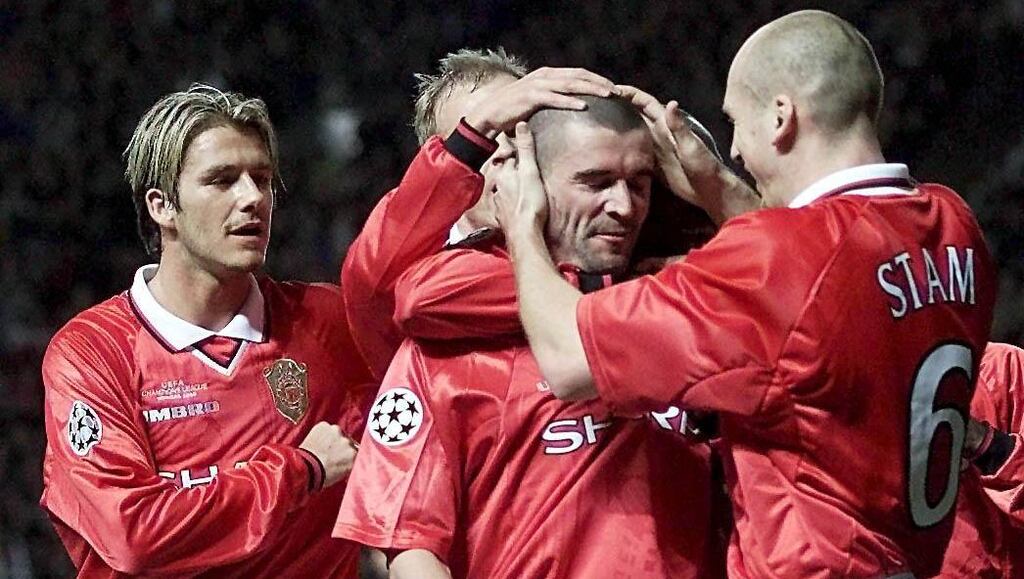 Manchester United's Roy Keane playing in the Champions League in 2000. Photograph: PA